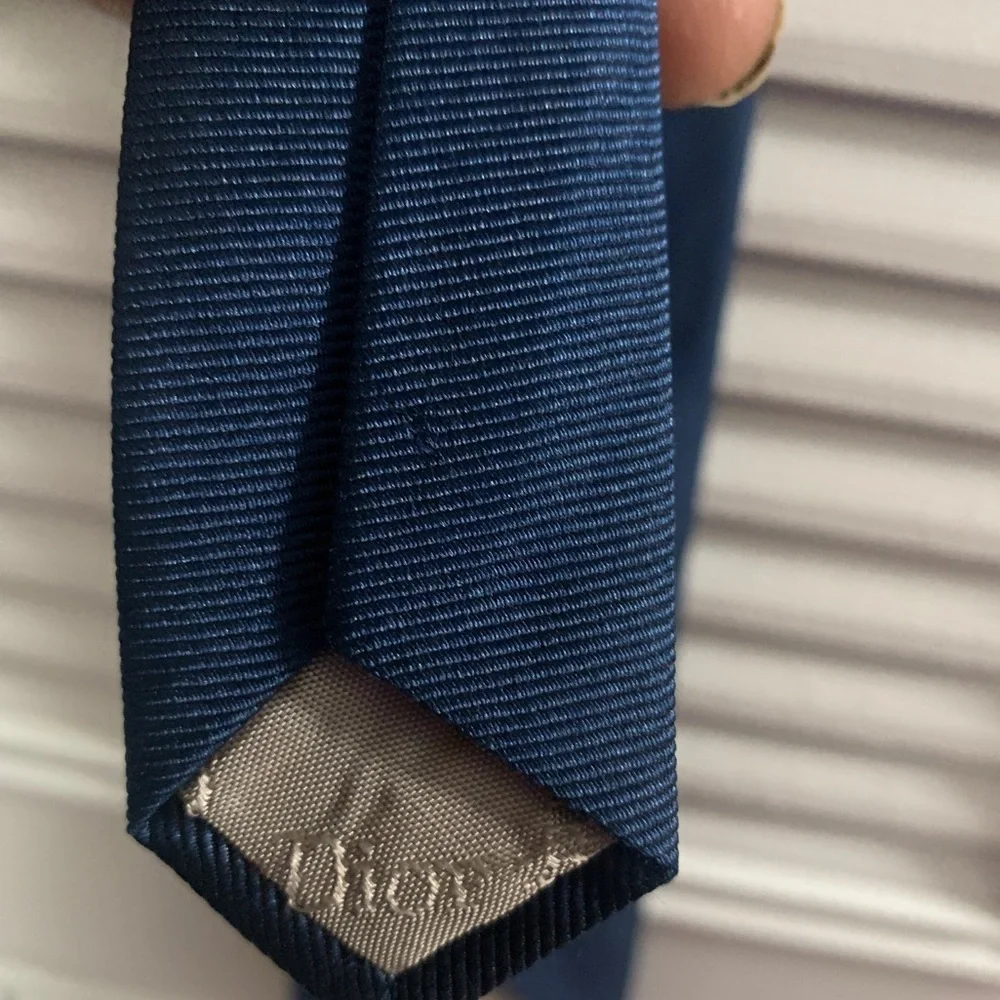 Vintage Christian Dior Blue Classic Silk Tie-0398